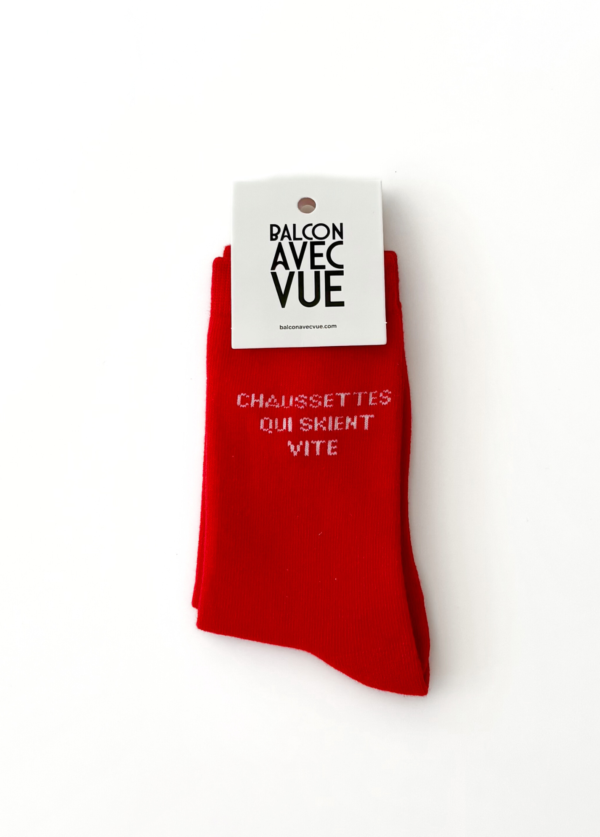 Chaussettes qui skient vite